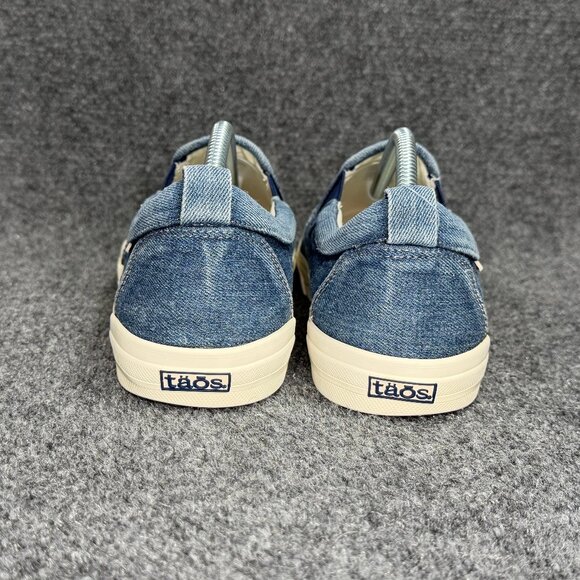 Taos Rubber Soul Slip On Sneakers Women 11 Blue Denim Casual Classic Loafer Shoe - Picture 5 of 12